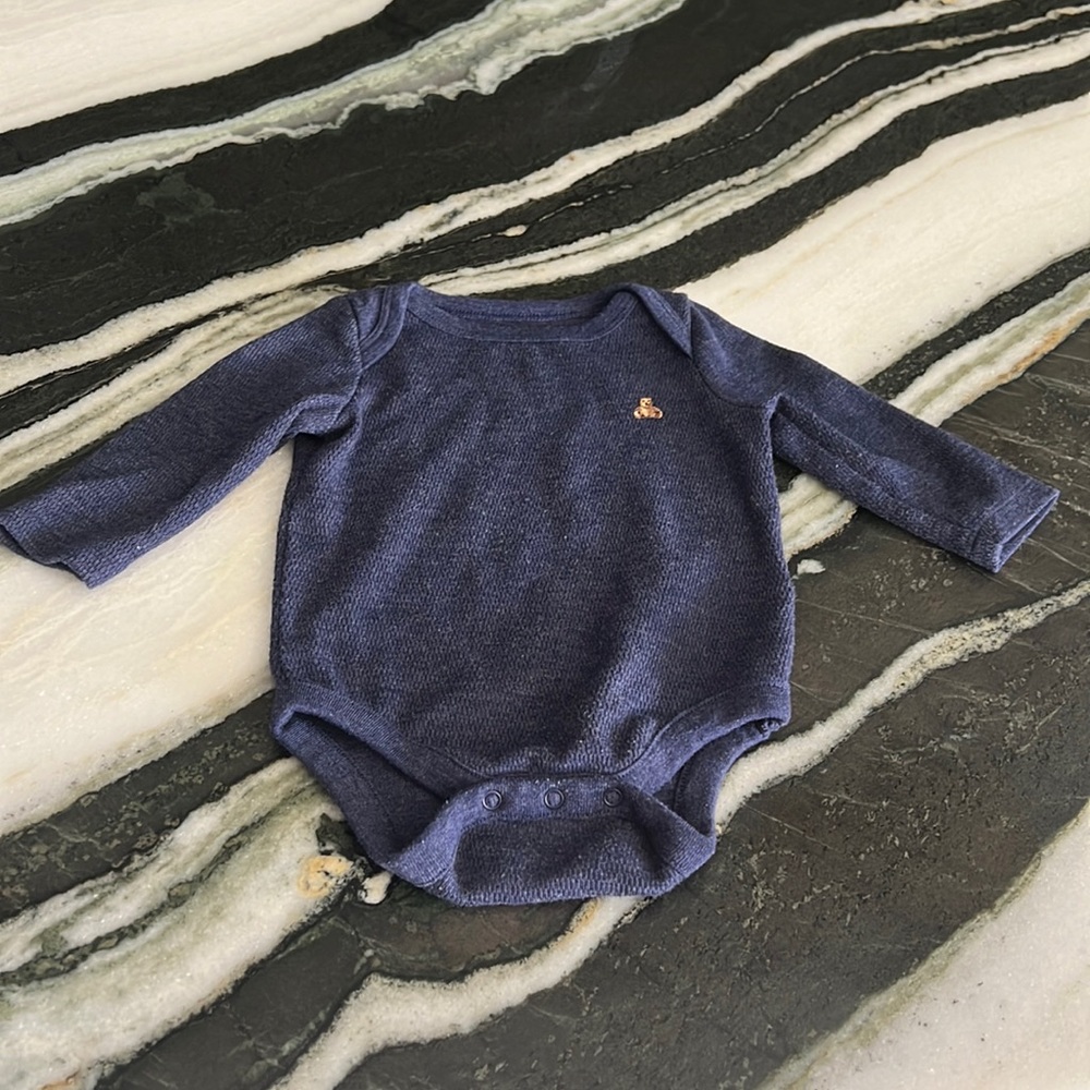 Navy soft long sleeve bodysuit